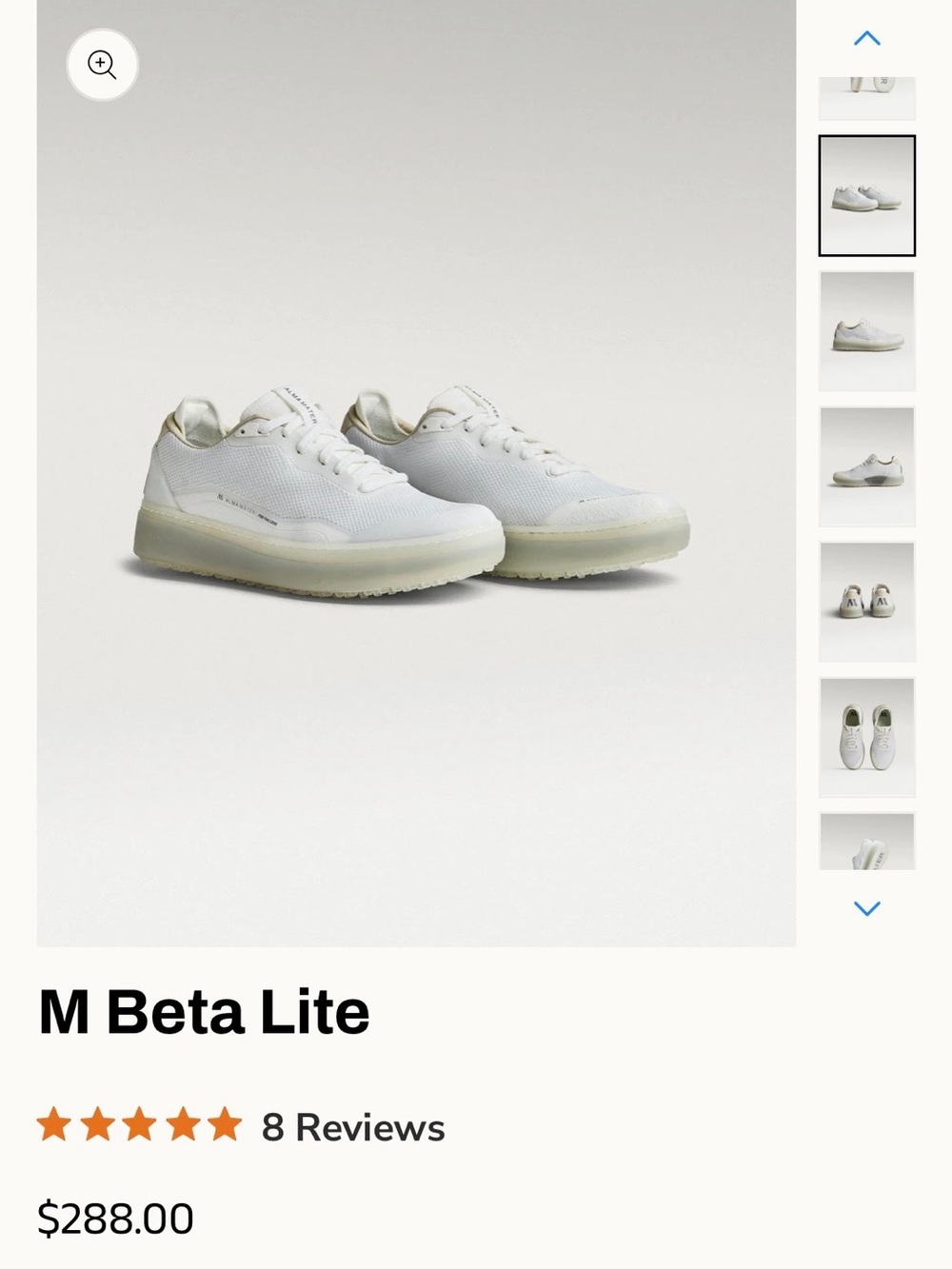M Beta Lite White Men's Golf Sneakers - Size 10.5